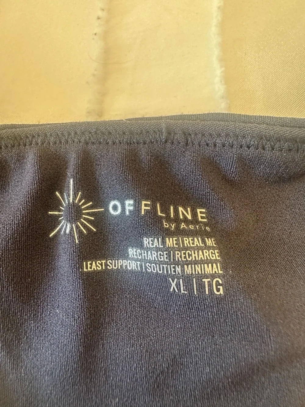 aerie Navy Racerback Padded Sports Bra - Picture 2 of 4